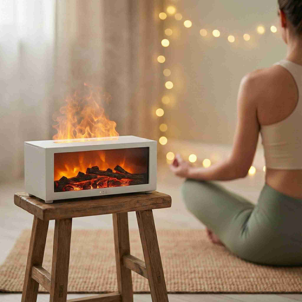 EmberGlow Mini Fireplace Diffuser – Cosy Flames, Calmer Nights